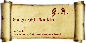 Gergelyfi Martin névjegykártya