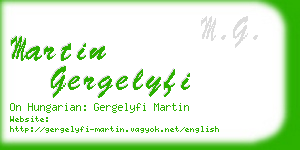 martin gergelyfi business card